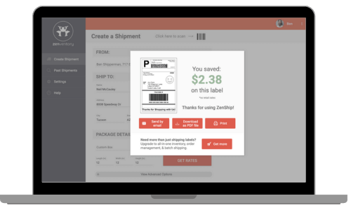 Free USPS, UPS & FedEx Shipping Software | Zenventory